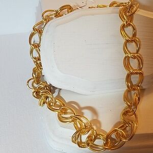Large Gold Tone Link 18" Necklace